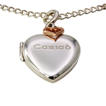Silver & 9ct gold Clogau heart Pendant with chain